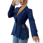 RAFAELA| Modern Lace-Trim Structured Blazer