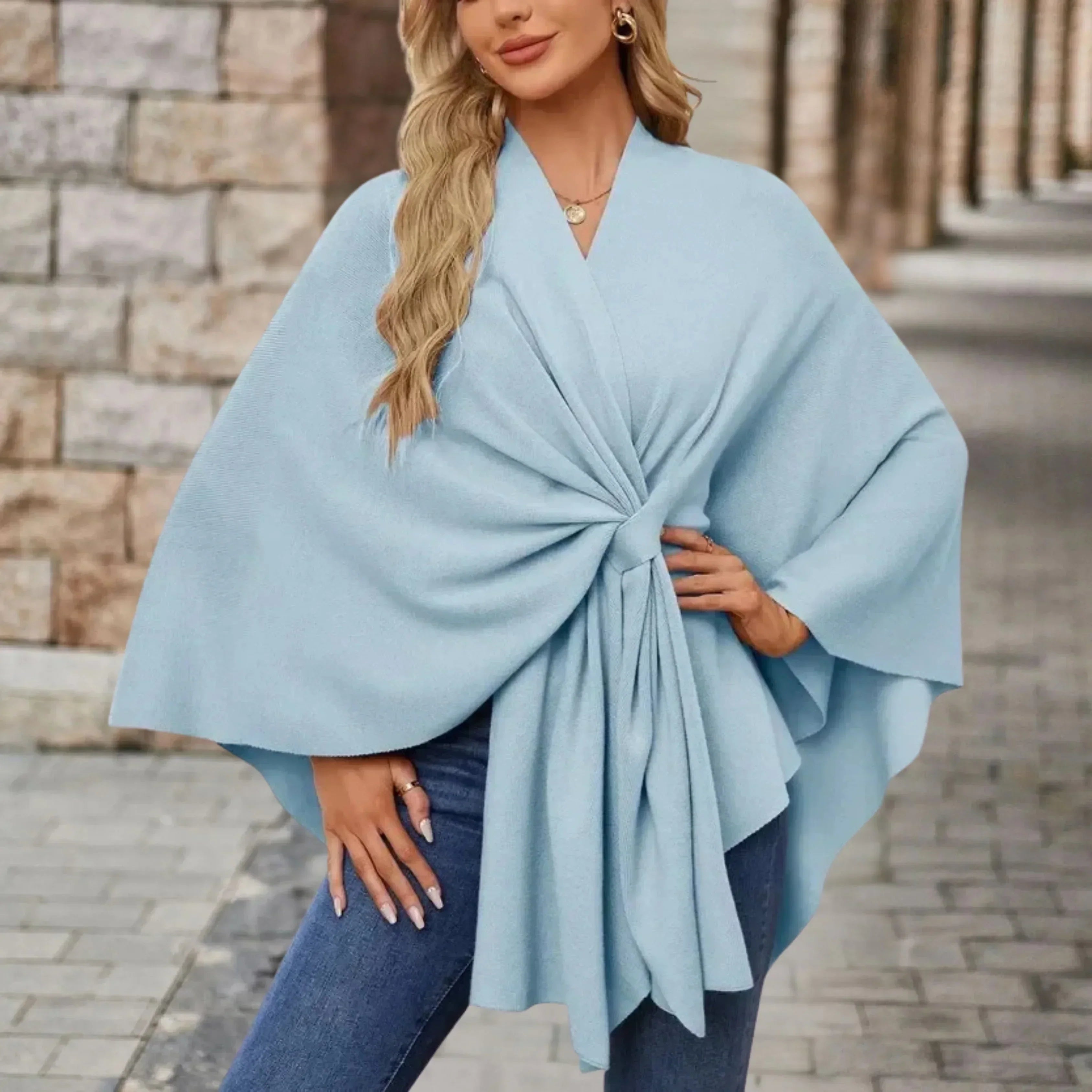 AUDREY | Elegant Draped Poncho