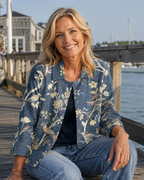 Beverly | Painted Bird Print Relaxed Open Shirt