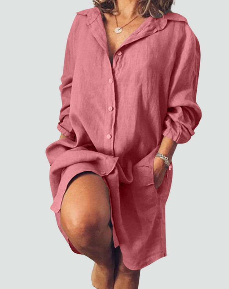 Laura | Casual Linen Shirt Dress