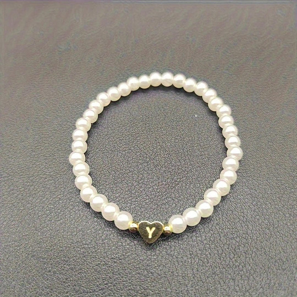 A-Z Pearl Beaded Bracelet