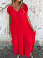 CASSANDRA | Trendy V-Neck Jumpsuit