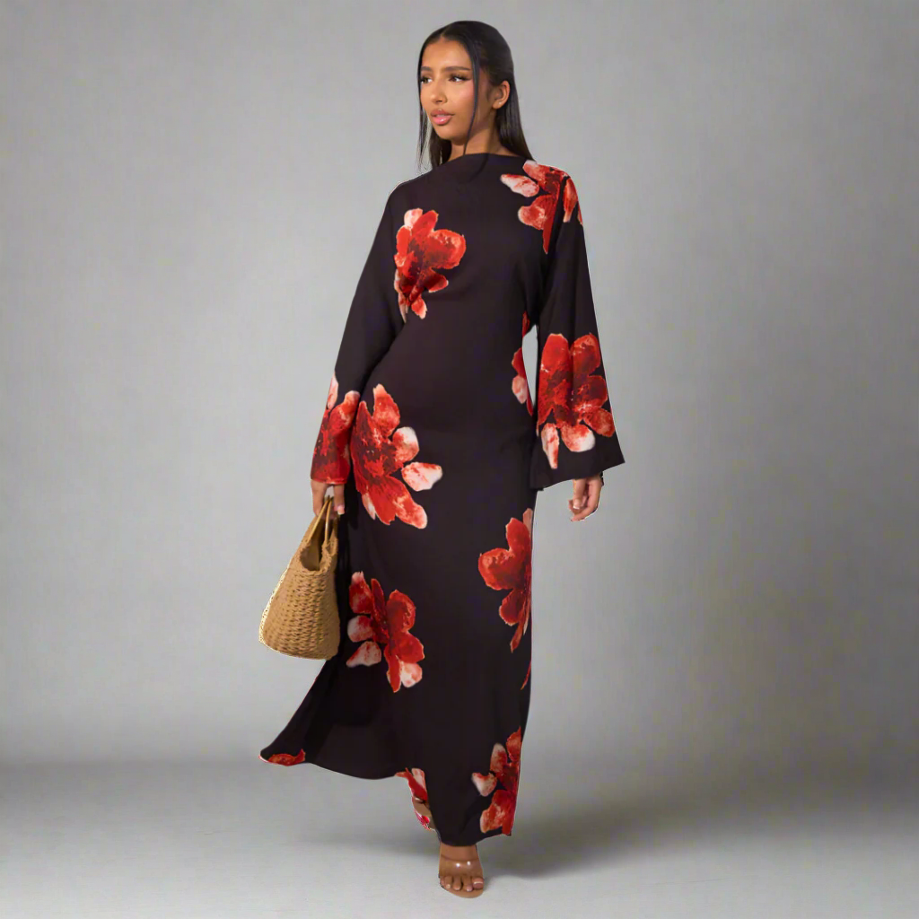 ALON | Modest Floral Loose Fit Maxi Dress