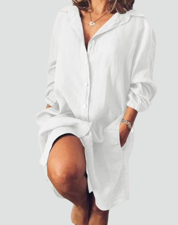Laura | Casual Linen Shirt Dress
