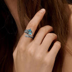 Adjustable Silver Turquoise Dragonfly Ring
