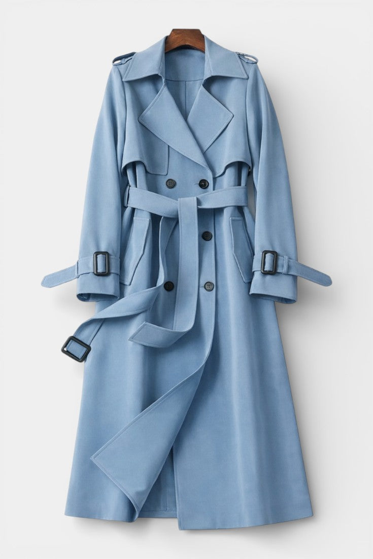 MARINA | Long Belted Double-Breasted Coat