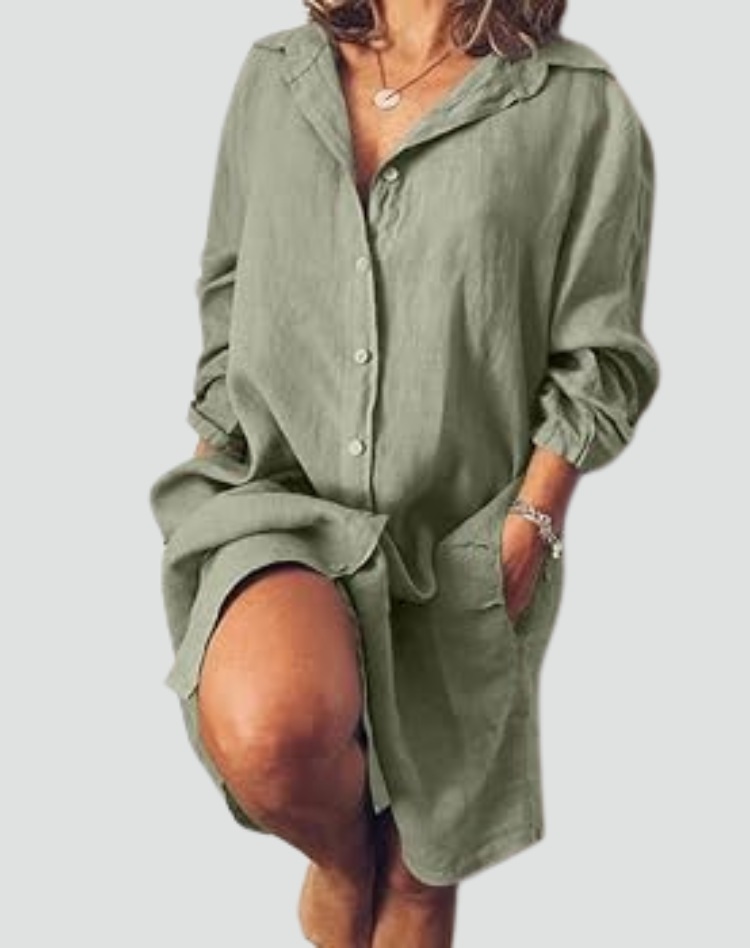 Laura | Casual Linen Shirt Dress