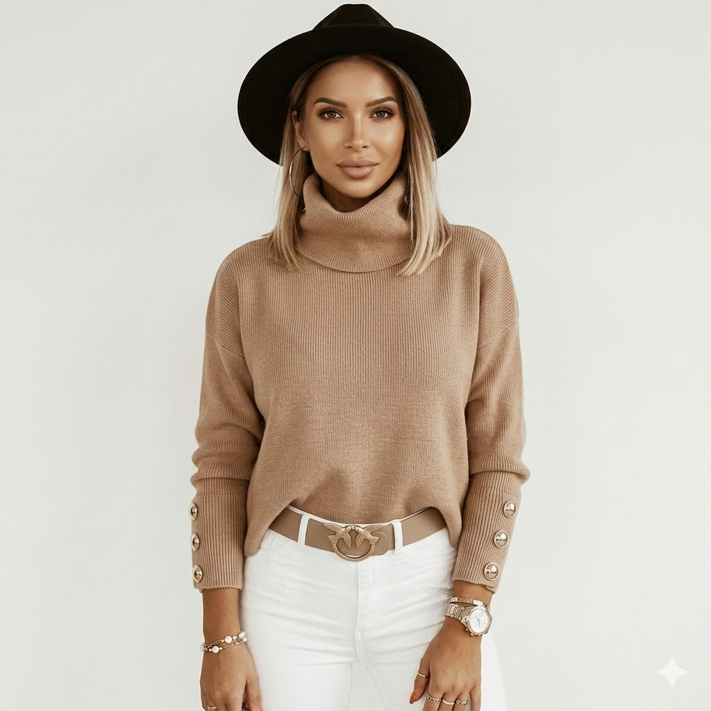 PHOEBE | Elegant Turtleneck Knit Sweater For Women