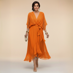 Marta | Sandra Chiffon V-Neck Dress