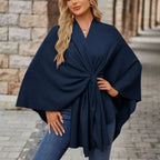 AUDREY | Elegant Draped Poncho