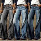 River | Women's High Waist Wide Leg Jeans Retro Flare Denim