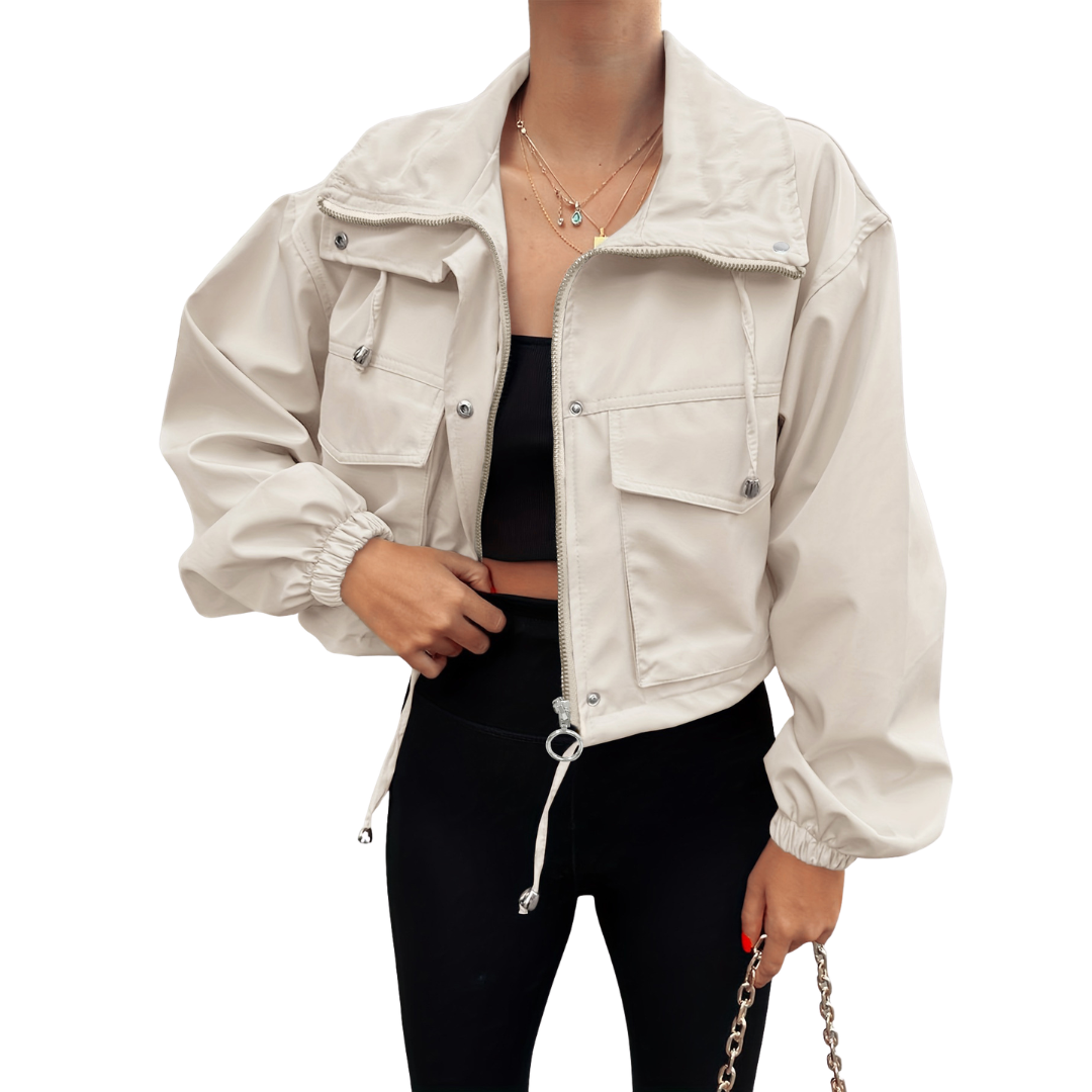 HARTLEY™ – Casual Zip-Up Crop Jacket