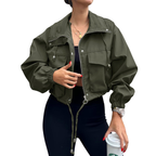 HARTLEY™ – Casual Zip-Up Crop Jacket