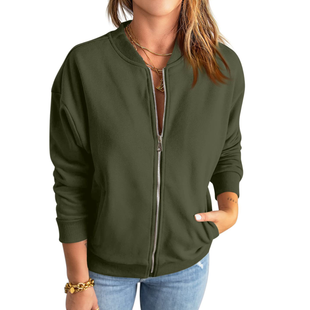 SOLANGE™ – Zip-Up Casual Loose Sweatshirt Jacket