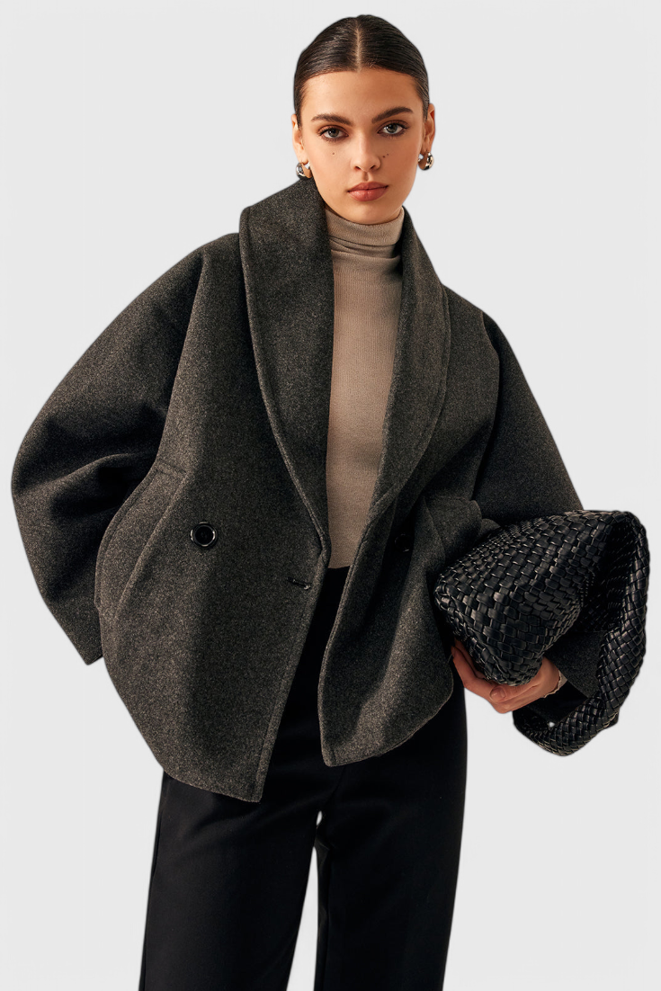BROOKE | Oversized Tweed Coat with Relaxed Silhouette