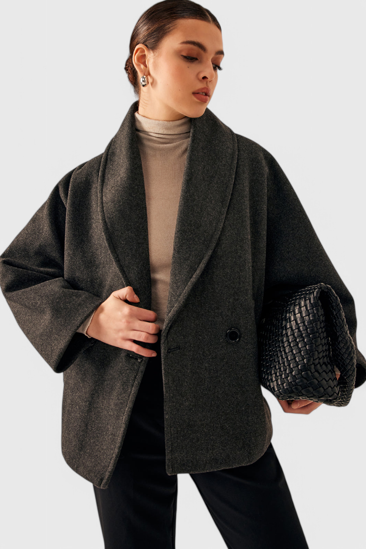 BROOKE | Oversized Tweed Coat with Relaxed Silhouette