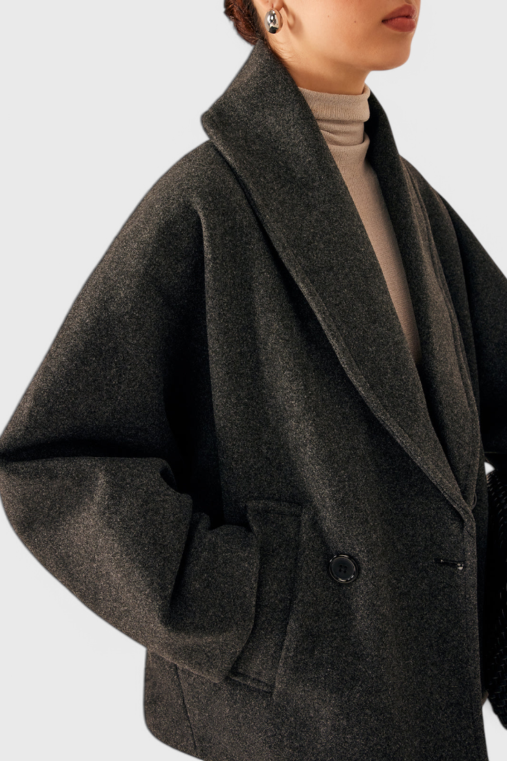 BROOKE | Oversized Tweed Coat with Relaxed Silhouette