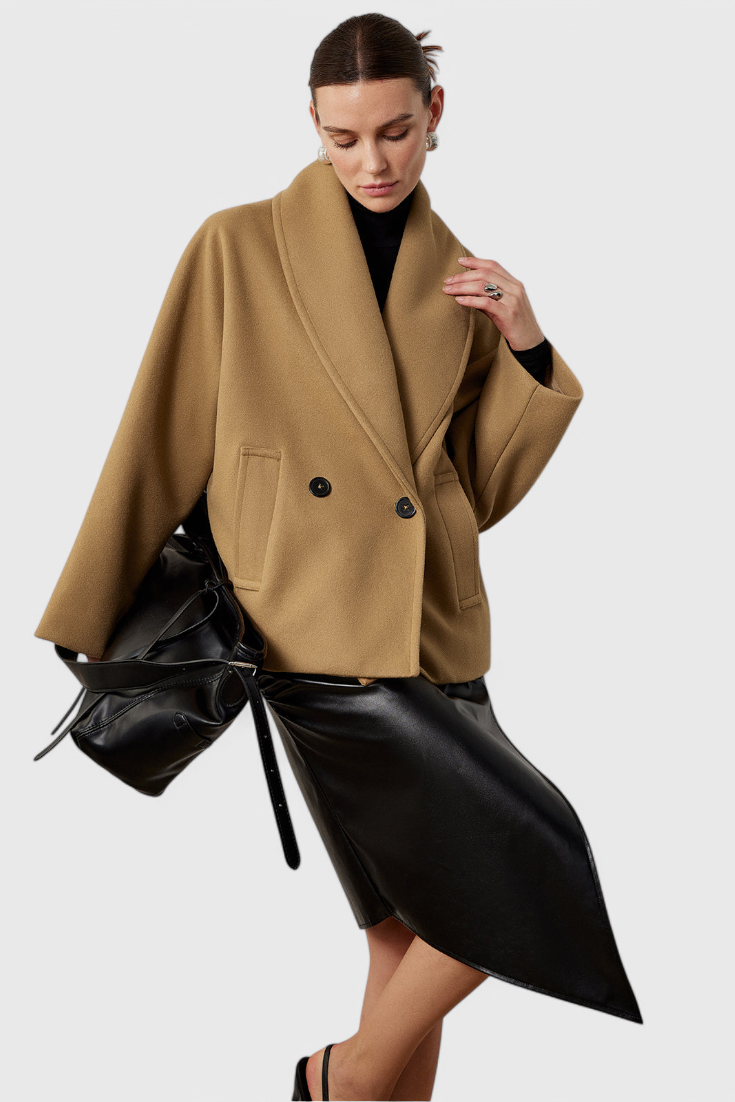 BROOKE | Oversized Tweed Coat with Relaxed Silhouette