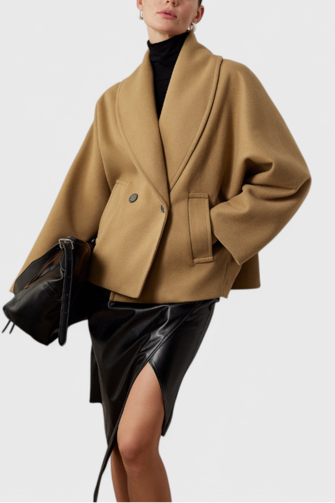 BROOKE | Oversized Tweed Coat with Relaxed Silhouette