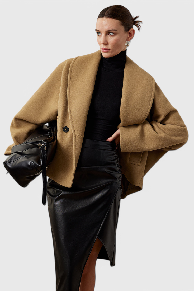 BROOKE | Oversized Tweed Coat with Relaxed Silhouette