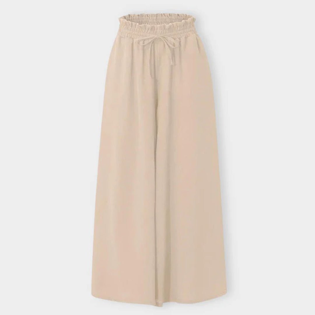 Terra | Women's High Waist Wide Leg Pants Smocked Drawstring
