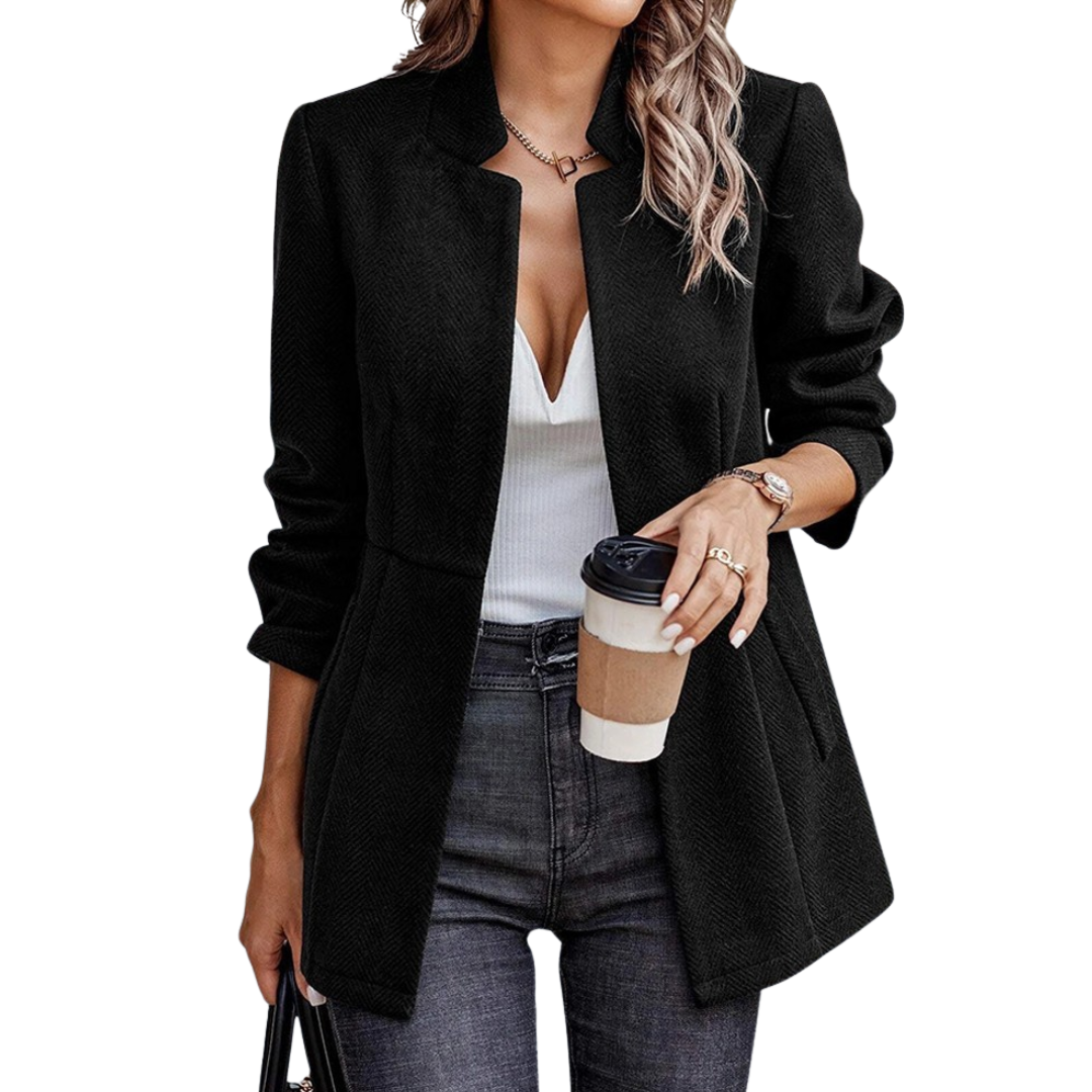 WAVNA | Polished Open Front Wool Blazer