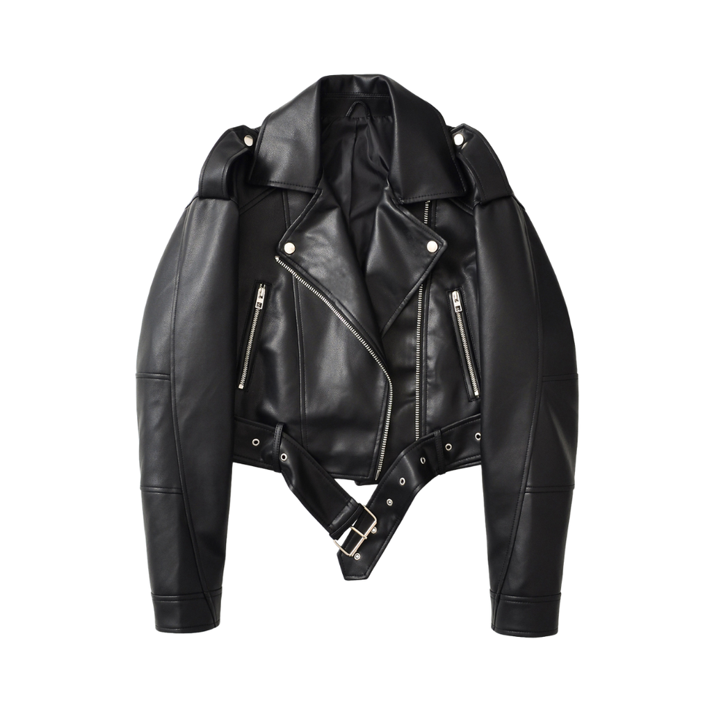 DAGMAR™ – Vintage Moto Loose Leather Jacket