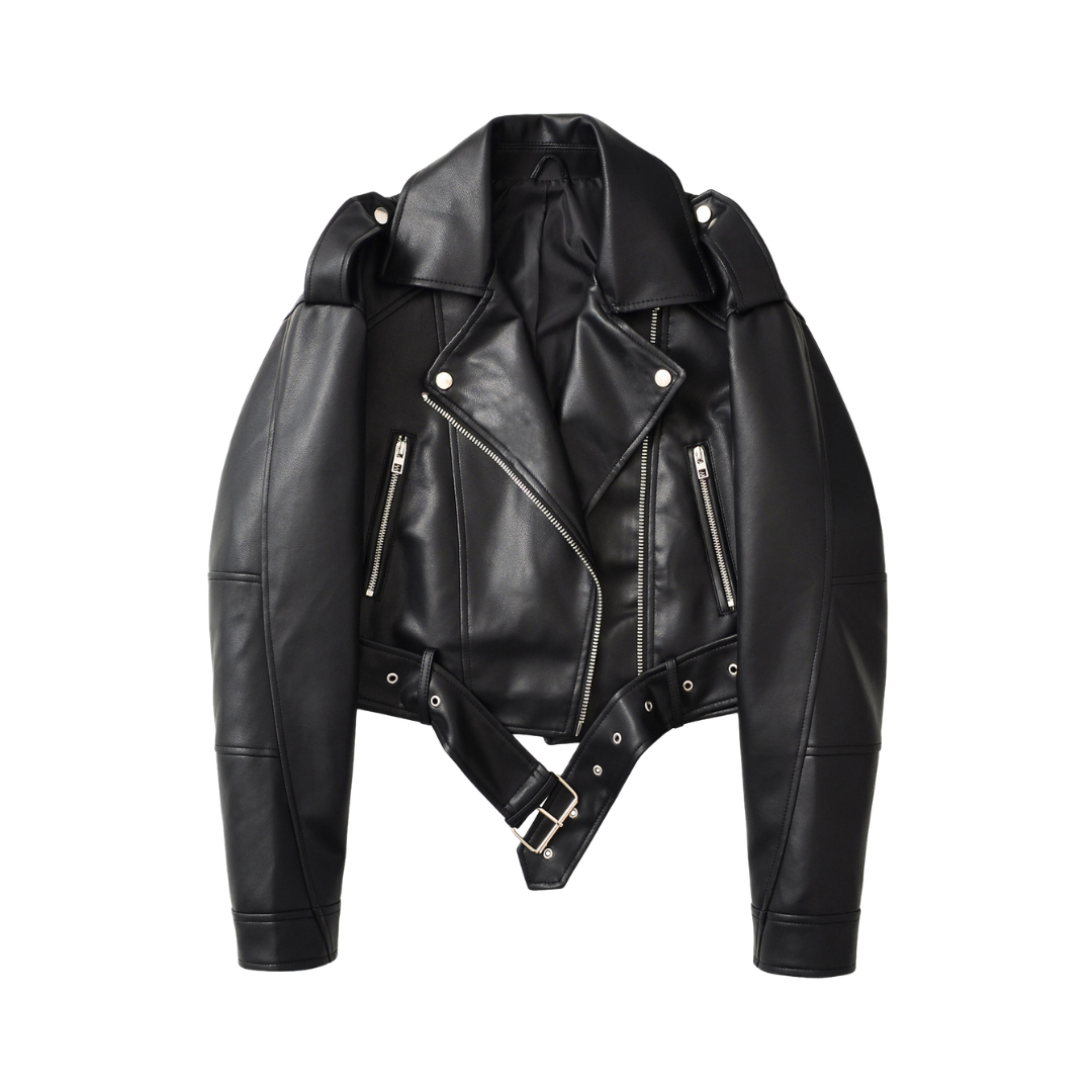 DAGMAR™ – Vintage Moto Loose Leather Jacket