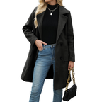 CORDETTE™ – Double-Breasted Wool Blend Mid-Long Coat