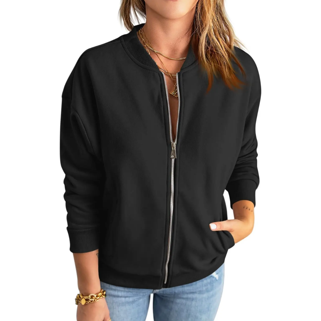 SOLANGE™ – Zip-Up Casual Loose Sweatshirt Jacket