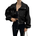 HARTLEY™ – Casual Zip-Up Crop Jacket