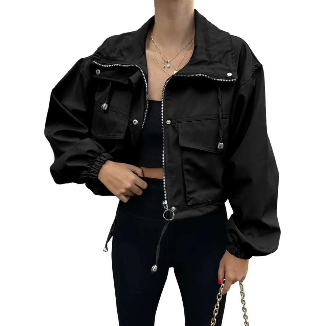 HARTLEY™ – Casual Zip-Up Crop Jacket