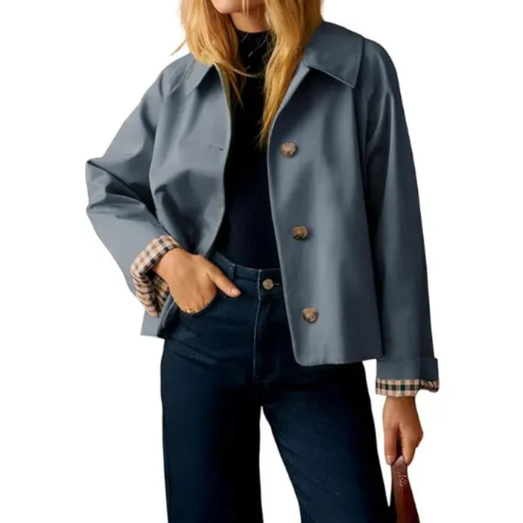 WREN™ – Vintage-Inspired Cropped Trench Coat