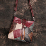 Boho Patchwork Leather Crossbody Bag