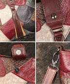 Boho Patchwork Leather Crossbody Bag