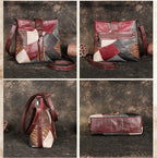 Boho Patchwork Leather Crossbody Bag
