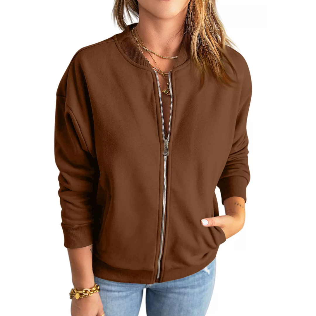 SOLANGE™ – Zip-Up Casual Loose Sweatshirt Jacket