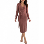 NADRA™ – Cable Knit Wrap Midi Dress