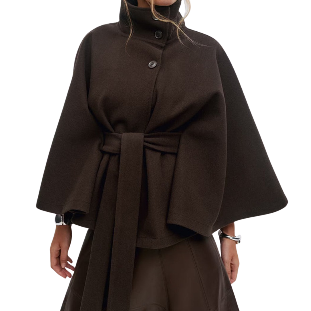 WULFRIC™ – Structured Cape-Style Belted Coat