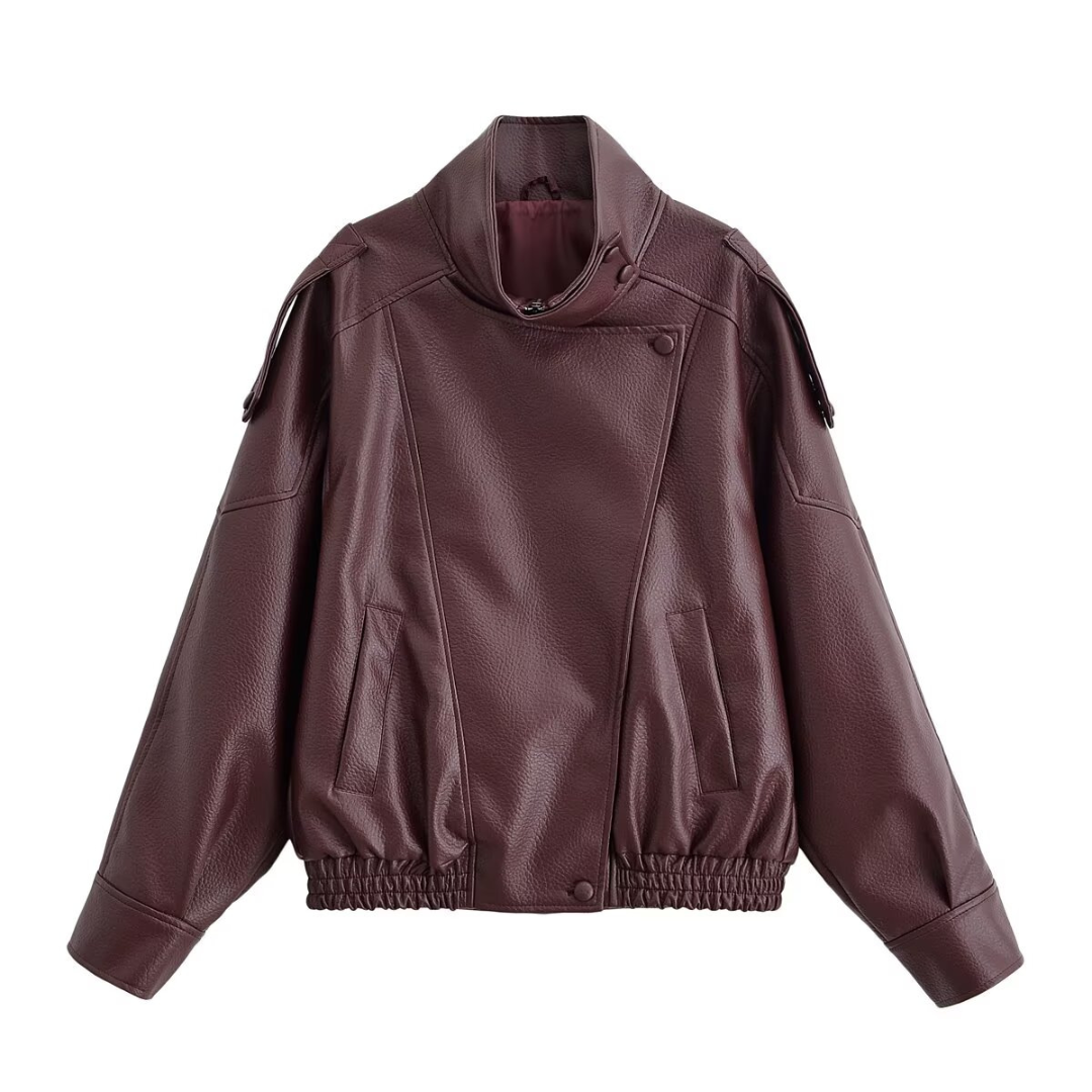REMY™ – Asymmetrical Zip-Up PU Leather Biker Jacket