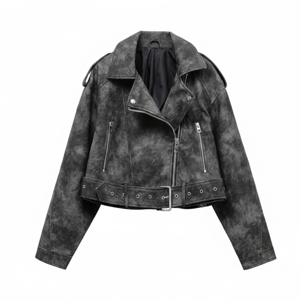 DAGMAR™ – Vintage Moto Loose Leather Jacket