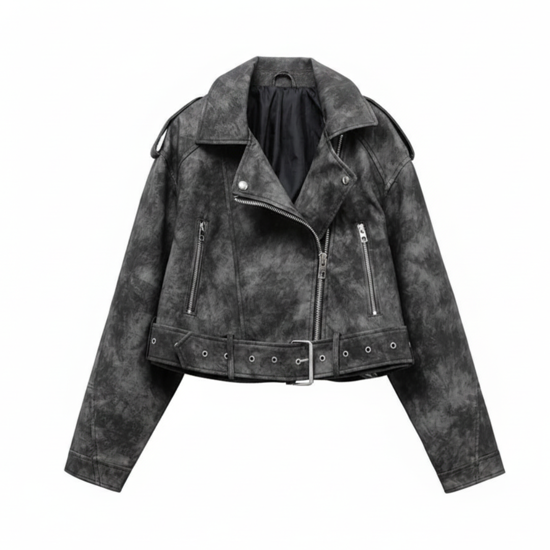 DAGMAR™ – Vintage Moto Loose Leather Jacket