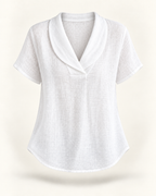 Sally | Relaxed V-Neck Linen Blouse