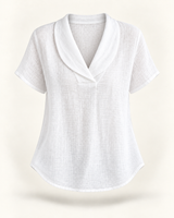 Sally | Relaxed V-Neck Linen Blouse