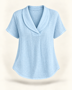Sally | Relaxed V-Neck Linen Blouse