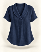 Sally | Relaxed V-Neck Linen Blouse