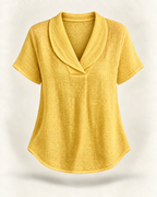 Sally | Relaxed V-Neck Linen Blouse