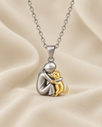 "Forever in Your Heart" Dog Hug Pendant Necklace