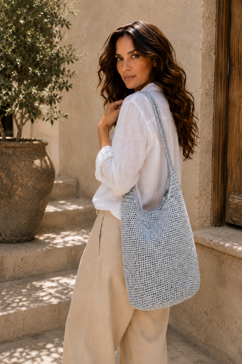 Elodie | Metallic Straw Shoulder Bag