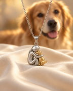 "Forever in Your Heart" Dog And Cat Hug Pendant Necklace